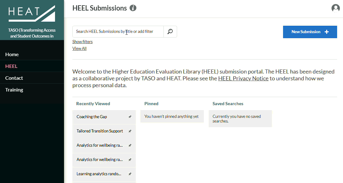 Animated gif showing how to view your submissions