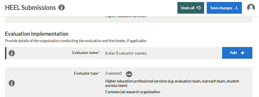 Animated gif showing how to complete the 'key info' tab