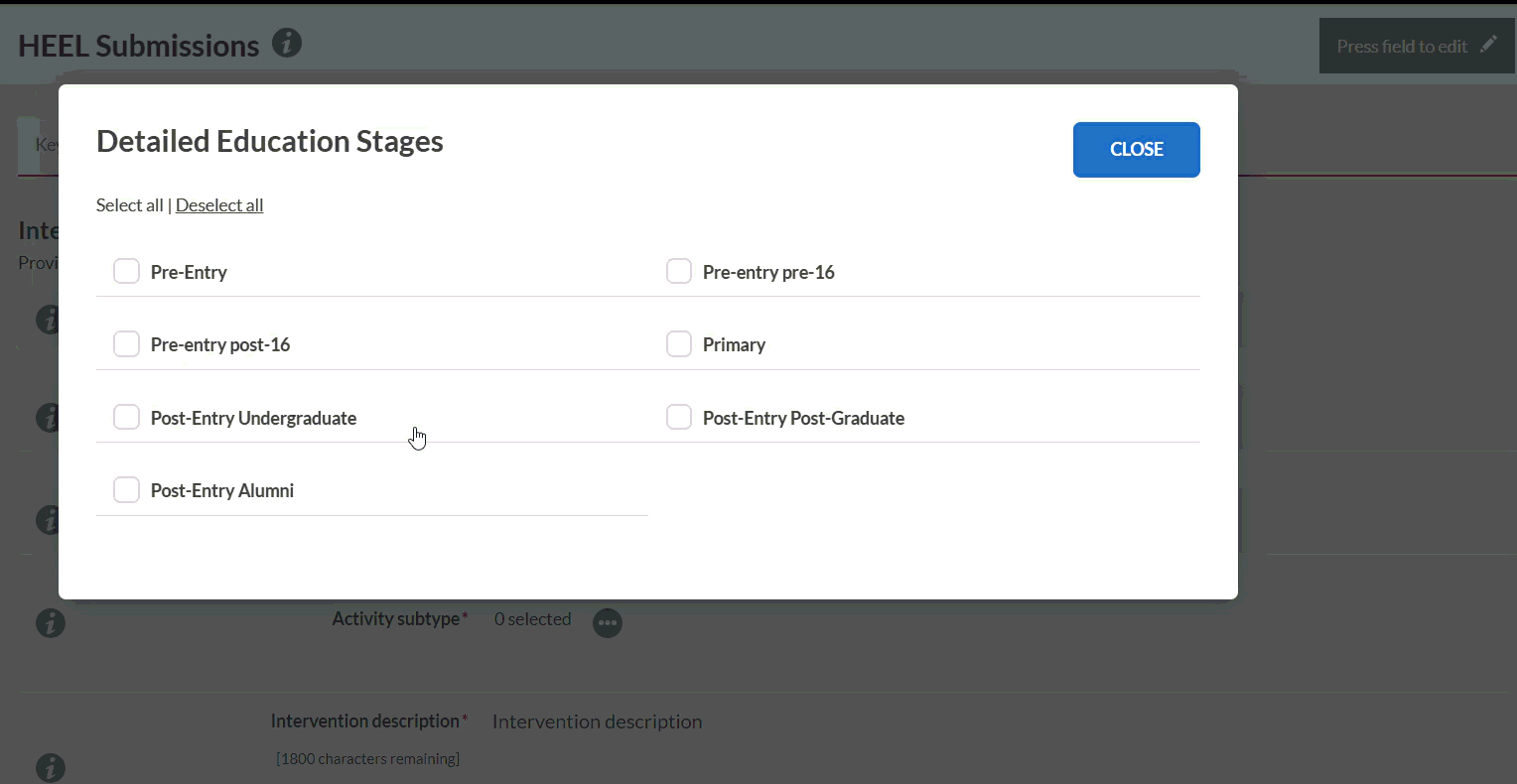 nimated gif showing how to use the multi-select boxes